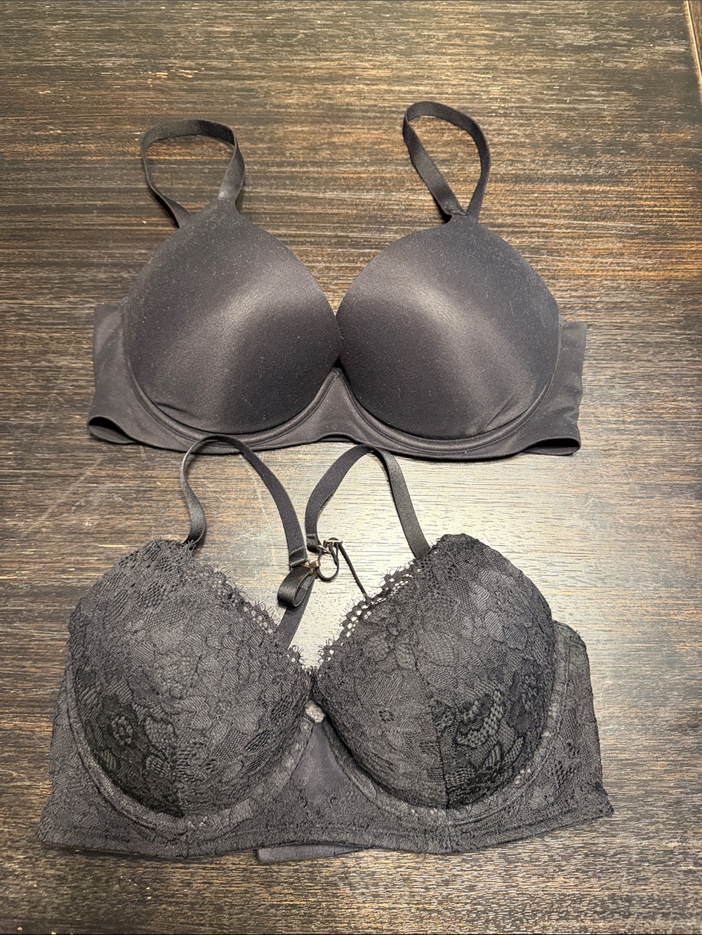 2 Aerie bras - black, push up padded, 34d, underwire - Picture 1 of 3
